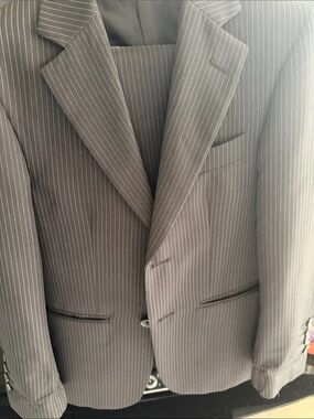 Kids Tailored Charcoal Pinstripe Suit Jacket - Sleek Professional Blazer